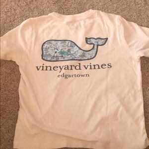 Vineyard Vines Kids White T-Shirt with Blue Whale Design
